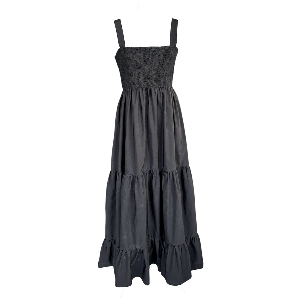 Zara Black Poplin Midi Dress S - Picture 2 of 7